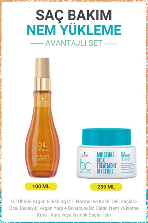 Argan Finishing Oil - Besleyici Argan Yağı 100 ml +  BC Clean Nem Yükleme Kürü