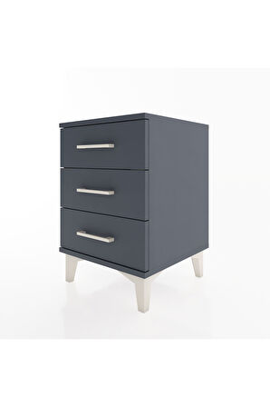 Hyperion Komodin 3 Çekmeceli 44x44x64 Antrasit-Antrasit