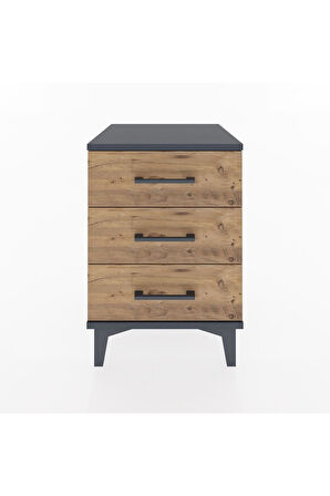 Hyperion Komodin 3 Çekmeceli 44x44x64 Antrasit-Çam