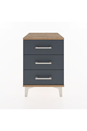 Hyperion Komodin 3 Çekmeceli 44x44x64 Çam-Antrasit