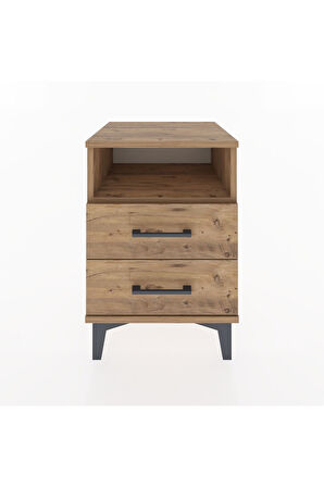 Hyperion Komodin Tek Raflı 2 Çekmeceli 44x44x64 Çam-Çam