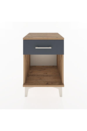 Hyperion Komodin Tek Çekmeceli 44x44x64 Çam-Antrasit