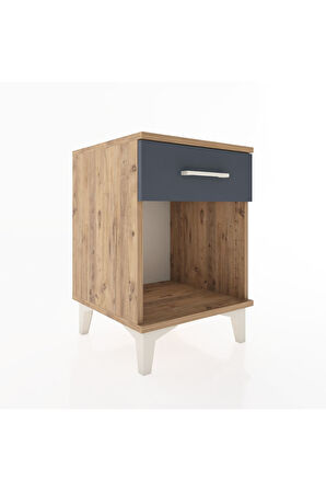Hyperion Komodin Tek Çekmeceli 44x44x64 Çam-Antrasit