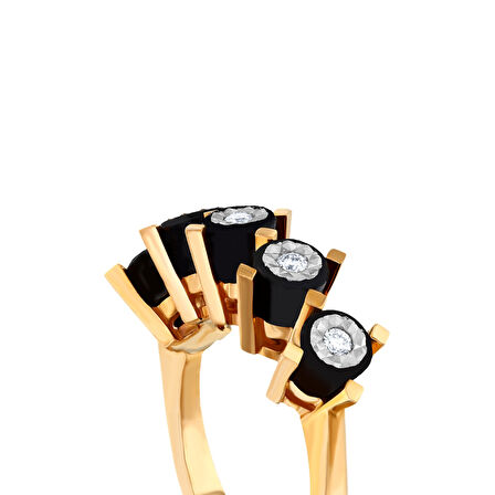 0.04 Karat Elmas Beştaş Yüzük