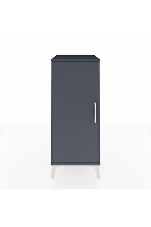 Hyperion Komodin 2 Raflı Tek Kapaklı 44x44x106 Antrasit-Antrasit