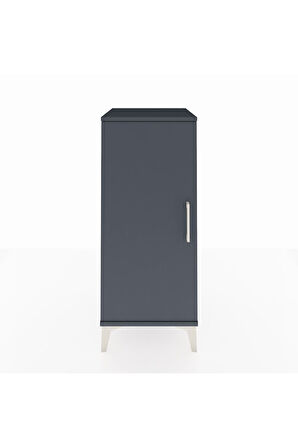 Hyperion Komodin Tek Raflı Tek Kapaklı 44x44x106 Antrasit-Antrasit