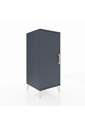 Hyperion Komodin Tek Raflı Tek Kapaklı 44x44x106 Antrasit-Antrasit