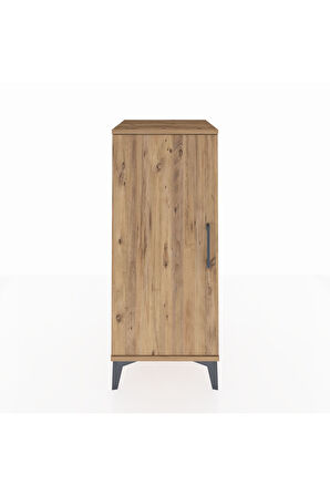 Hyperion Komodin Tek Raflı Tek Kapaklı 44x44x106 Çam-Çam