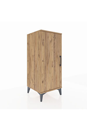 Hyperion Komodin Tek Raflı Tek Kapaklı 44x44x106 Çam-Çam