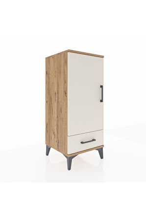 Hyperion Komodin 2 Raflı Tek Çekmeceli Tek Kapaklı 44x44x106 Çam-Aytaşı