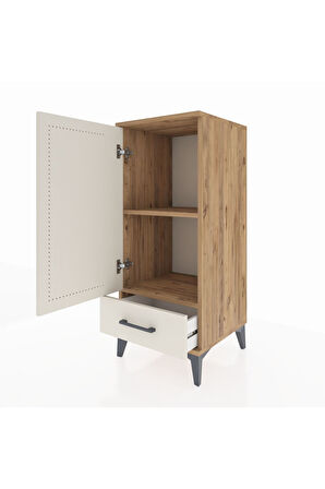 Hyperion Komodin 2 Raflı Tek Çekmeceli Tek Kapaklı 44x44x106 Çam-Aytaşı