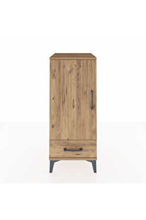 Hyperion Komodin 2 Raflı Tek Çekmeceli Tek Kapaklı 44x44x106 Çam-Çam