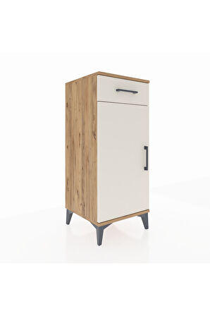 Hyperion Komodin Tek Raflı Tek Çekmeceli Tek Kapaklı 44x44x106 Çam-Aytaşı