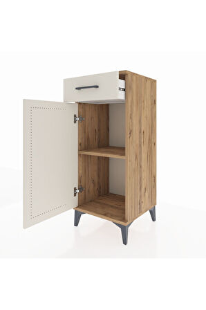 Hyperion Komodin Tek Raflı Tek Çekmeceli Tek Kapaklı 44x44x106 Çam-Aytaşı