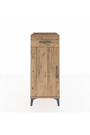 Hyperion Komodin Tek Raflı Tek Çekmeceli Tek Kapaklı 44x44x106 Çam-Çam