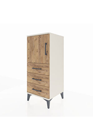 Hyperion Komodin 2 Raflı 3 Çekmeceli Tek Kapaklı 44x44x106 Aytaşı-Çam