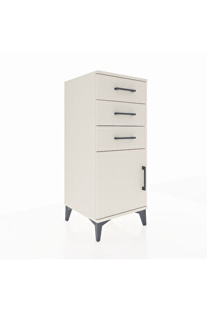 Hyperion Komodin Tek Raflı 3 Çekmeceli Tek Kapaklı 44x44x106 Aytaşı-Aytaşı