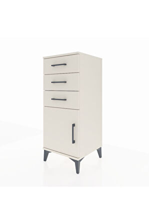 Hyperion Komodin Tek Raflı 3 Çekmeceli Tek Kapaklı 44x44x106 Aytaşı-Aytaşı