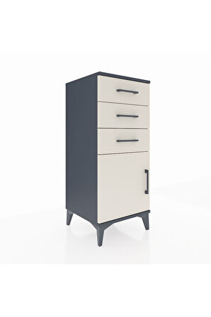 Hyperion Komodin Tek Raflı 3 Çekmeceli Tek Kapaklı 44x44x106 Antrasit-Aytaşı