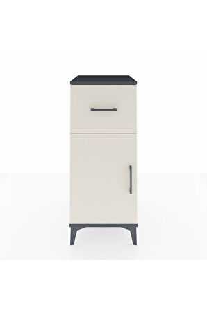 Hyperion Komodin Tek Raflı Tek Çekmeceli Tek Kapaklı 44x44x106 Antrasit-Aytaşı