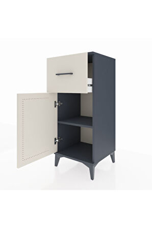 Hyperion Komodin Tek Raflı Tek Çekmeceli Tek Kapaklı 44x44x106 Antrasit-Aytaşı