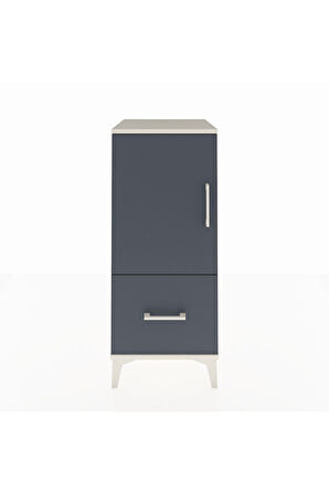 Hyperion Komodin 2 Raflı Tek Çekmeceli Tek Kapaklı 44x44x106 Aytaşı-Antrasit