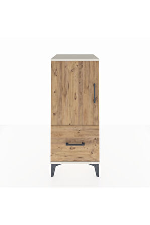 Hyperion Komodin 2 Raflı Tek Çekmeceli Tek Kapaklı 44x44x106 Aytaşı-Çam