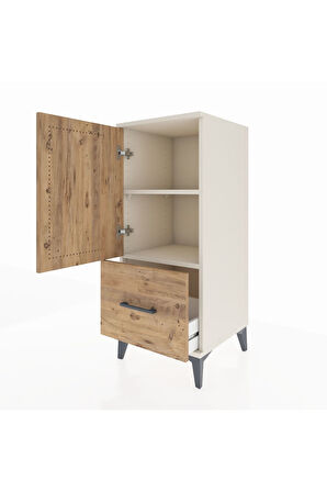 Hyperion Komodin 2 Raflı Tek Çekmeceli Tek Kapaklı 44x44x106 Aytaşı-Çam