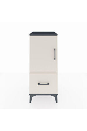 Hyperion Komodin 2 Raflı Tek Çekmeceli Tek Kapaklı 44x44x106 Antrasit-Aytaşı