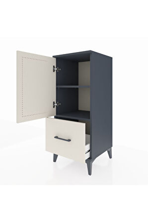 Hyperion Komodin 2 Raflı Tek Çekmeceli Tek Kapaklı 44x44x106 Antrasit-Aytaşı