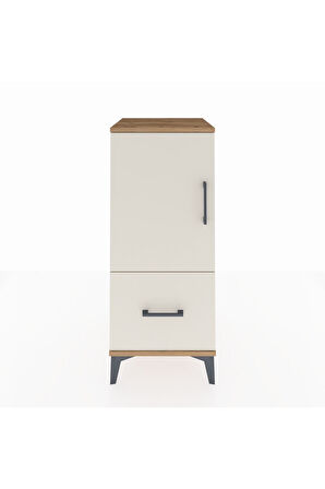 Hyperion Komodin 2 Raflı Tek Çekmeceli Tek Kapaklı 44x44x106 Çam-Aytaşı