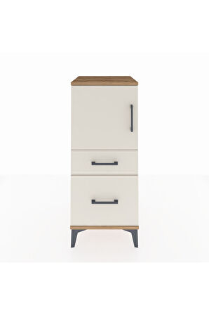 Hyperion Komodin 2 Raflı 2 Çekmeceli Tek Kapaklı 44x44x106 Çam-Aytaşı
