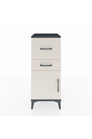 Hyperion Komodin 2 Çekmeceli Tek Kapaklı 44x44x106 Antrasit-Aytaşı