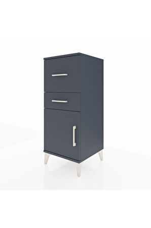 Hyperion Komodin 2 Çekmeceli Tek Kapaklı 44x44x106 Antrasit-Antrasit