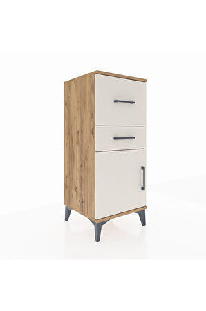 Hyperion Komodin 2 Çekmeceli Tek Kapaklı 44x44x106 Çam-Aytaşı