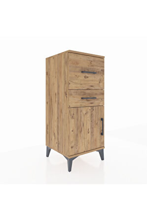 Hyperion Komodin 2 Çekmeceli Tek Kapaklı 44x44x106 Çam-Çam