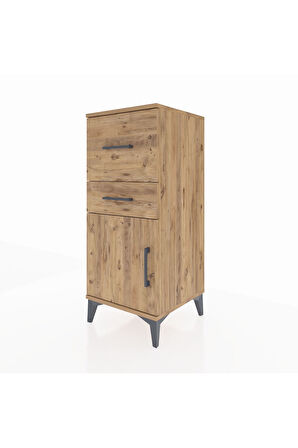 Hyperion Komodin 2 Çekmeceli Tek Kapaklı 44x44x106 Çam-Çam