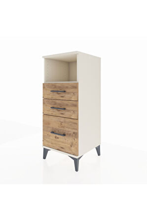 Hyperion Komodin Tek Raflı 3 Çekmeceli 44x44x106 Aytaşı-Çam