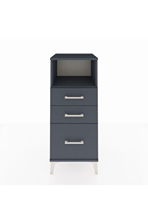 Hyperion Komodin Tek Raflı 3 Çekmeceli 44x44x106 Antrasit-Antrasit