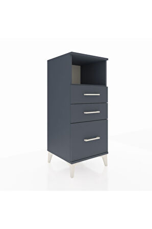 Hyperion Komodin Tek Raflı 3 Çekmeceli 44x44x106 Antrasit-Antrasit