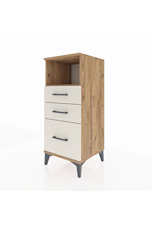 Hyperion Komodin Tek Raflı 3 Çekmeceli 44x44x106 Çam-Aytaşı