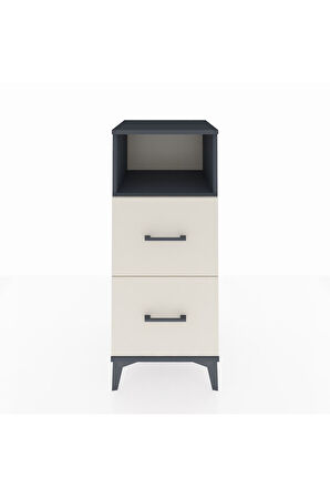 Hyperion Komodin Tek Raflı 2 Çekmeceli 44x44x106 Antrasit-Aytaşı