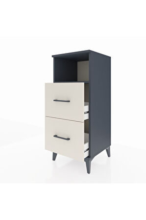 Hyperion Komodin Tek Raflı 2 Çekmeceli 44x44x106 Antrasit-Aytaşı