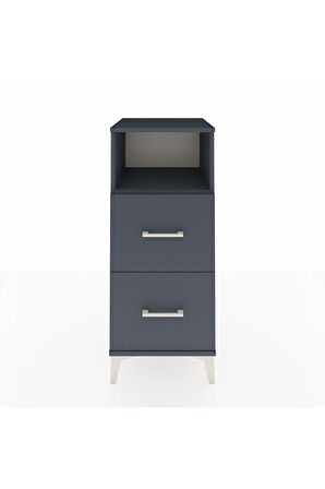Hyperion Komodin Tek Raflı 2 Çekmeceli 44x44x106 Antrasit-Antrasit