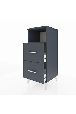 Hyperion Komodin Tek Raflı 2 Çekmeceli 44x44x106 Antrasit-Antrasit