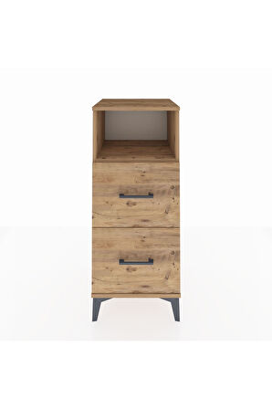 Hyperion Komodin Tek Raflı 2 Çekmeceli 44x44x106 Çam-Çam