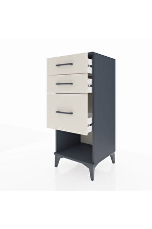 Hyperion Komodin 3 Çekmeceli 44x44x106 Antrasit-Aytaşı