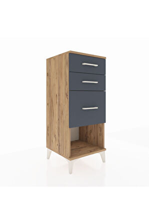 Hyperion Komodin 3 Çekmeceli 44x44x106 Çam-Antrasit