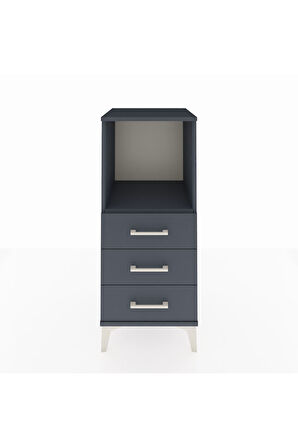 Hyperion Komodin Tek Raflı 3 Çekmeceli 44x44x106 Antrasit-Antrasit