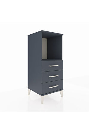Hyperion Komodin Tek Raflı 3 Çekmeceli 44x44x106 Antrasit-Antrasit